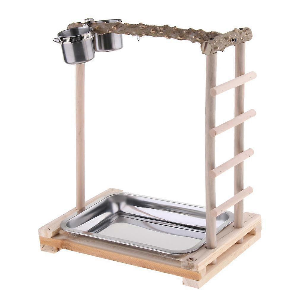 لعب الببغاء تسلق ملعب الطيور الجرف الفلفل الخشب الوقوف مع المغذي