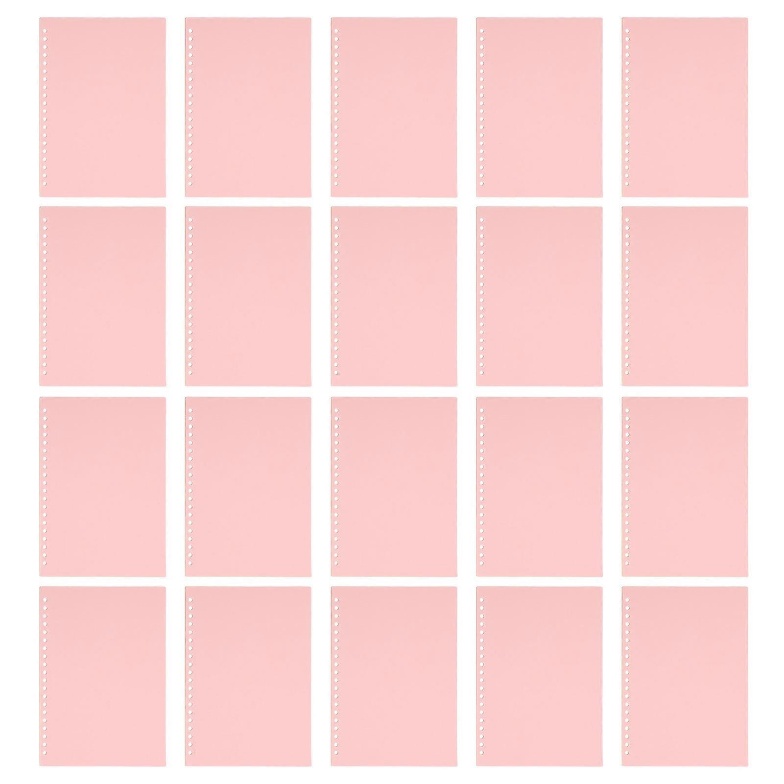 20 Sheets Loose Leaf Binding Cover A5 20 Holes Flexible PP Plastic Loose Leaf Presentation Binding Case Rouge Pink