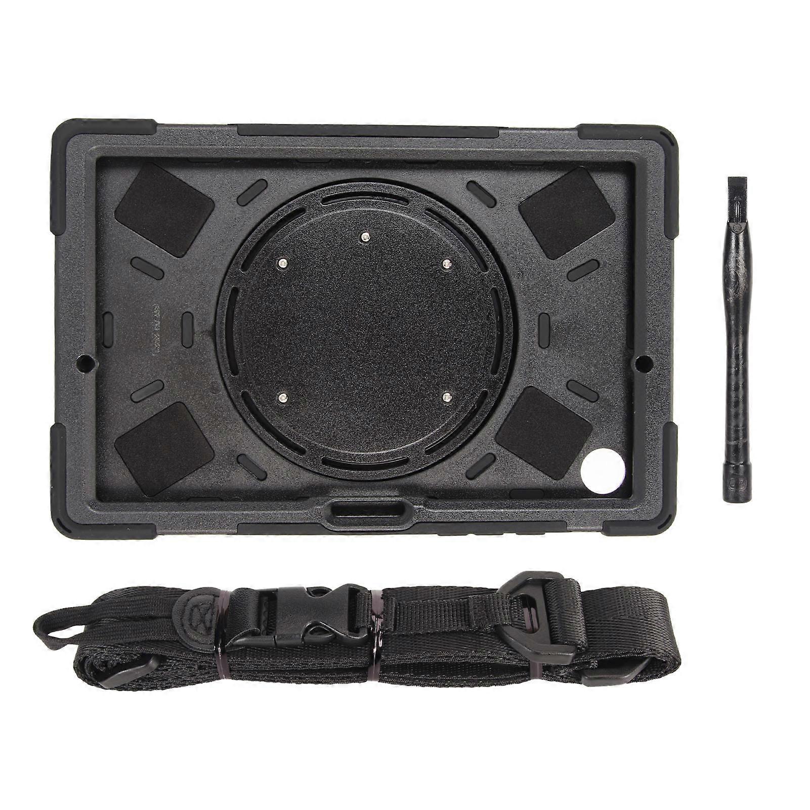 Rugged Tablet Case 3 Layer Drop Protection Case with Handstrap Kickstand Shoulder Strap for Samsung Tab A8 10.5 X200 205 Black YEMMA