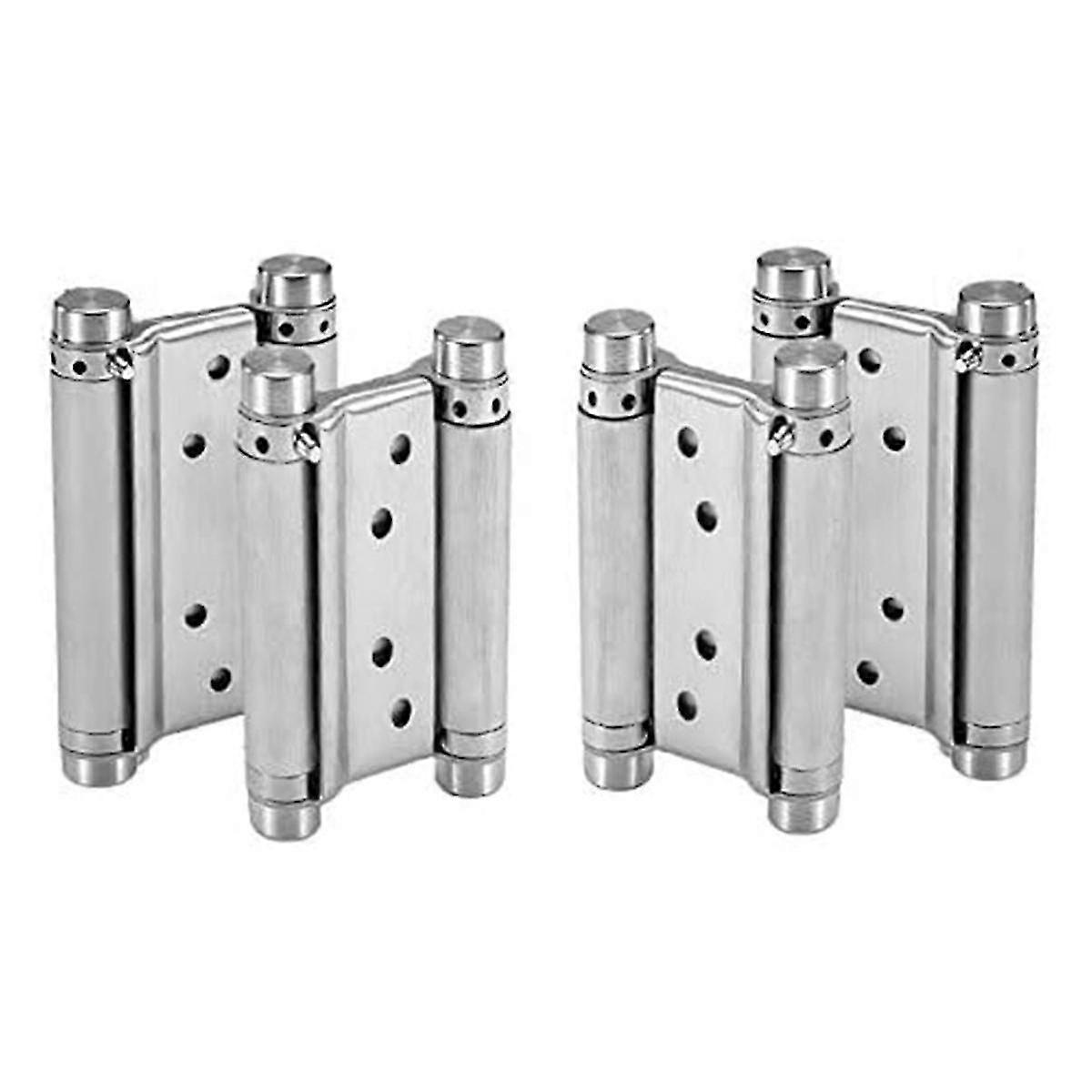 Self-Closing Double-Acting Spring Hinge Spring Double-Elastic Hinge Buffer Door Hinge Suitable for Cafe Salon Door,4PCS