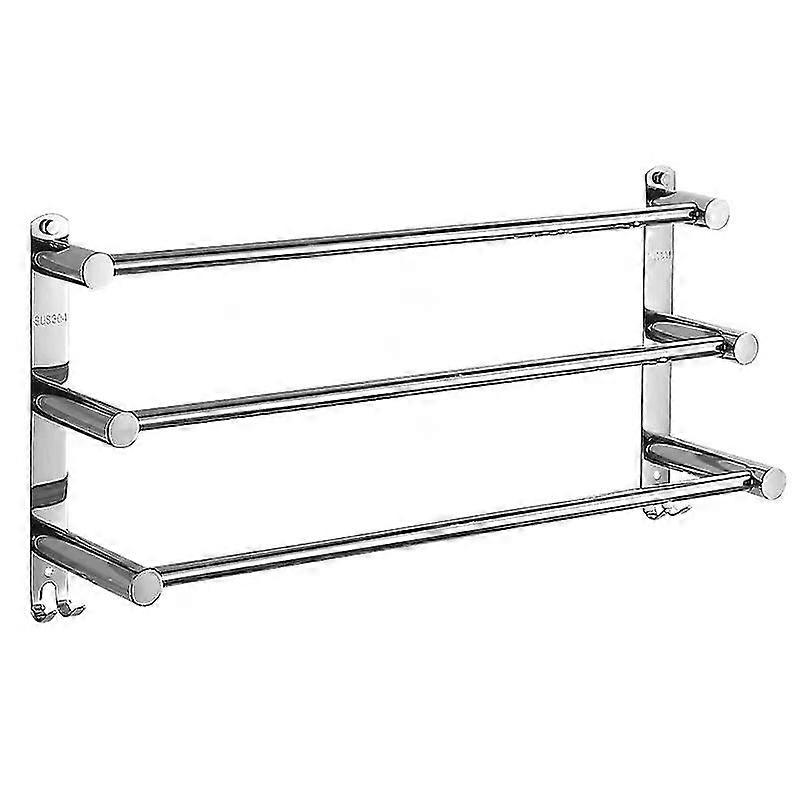 タオルホルダー, 304 ステンレススチールタオルレールシェルフ 3 ロッド, 40 cm 壁掛けバスルームタオルホルダー