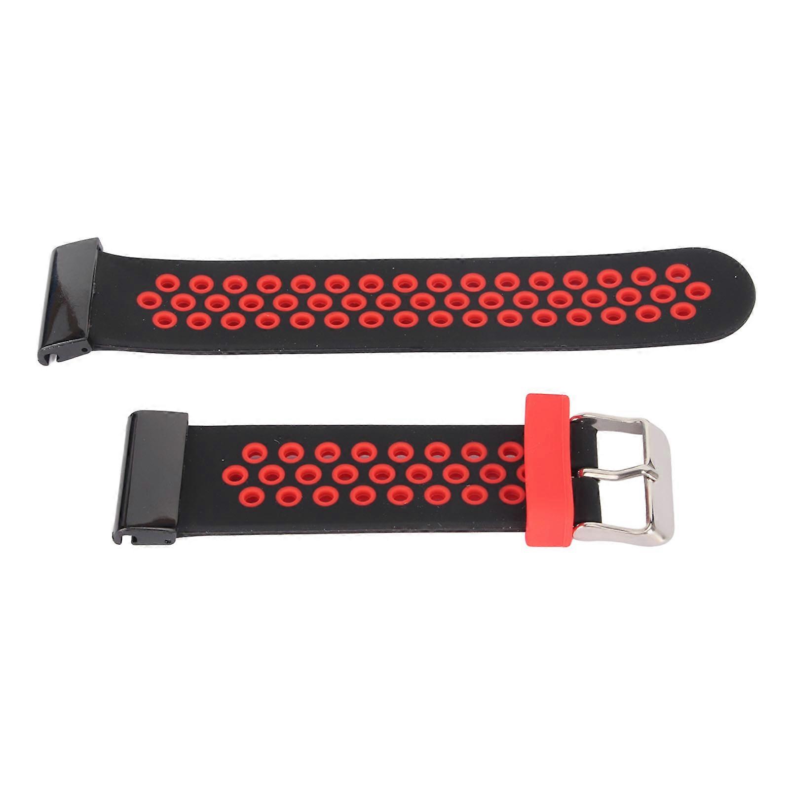 Sport Strap 2 Color Breathable Silicone Bands Adjustable Replacement Wrist Band for Garmin Fenix 7X 6X 5X Black Red