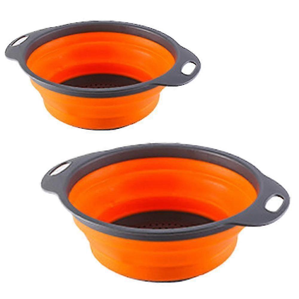 Collapsible Colander Set Of 2 Silicone Kitchen Strainer Set