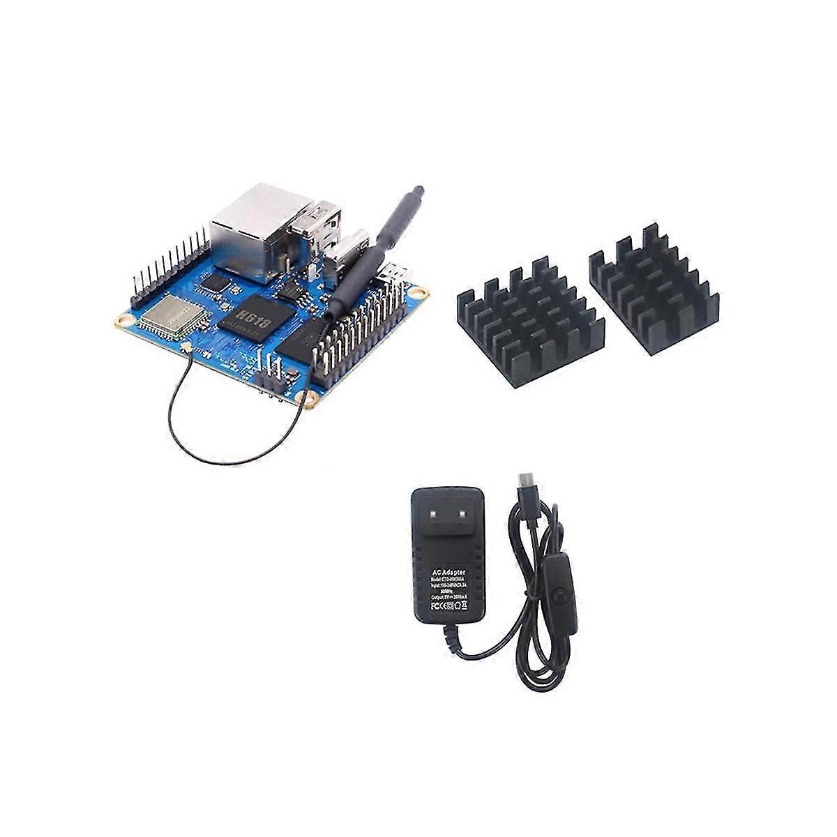 للوحة تطوير Zero3 1.5 جيجابايت رام H618 Wifi5 + bt5 Gigabit Lan لنظام Android12 Debian12 مع قابس المشتت الحراري الاتحاد الأوروبي