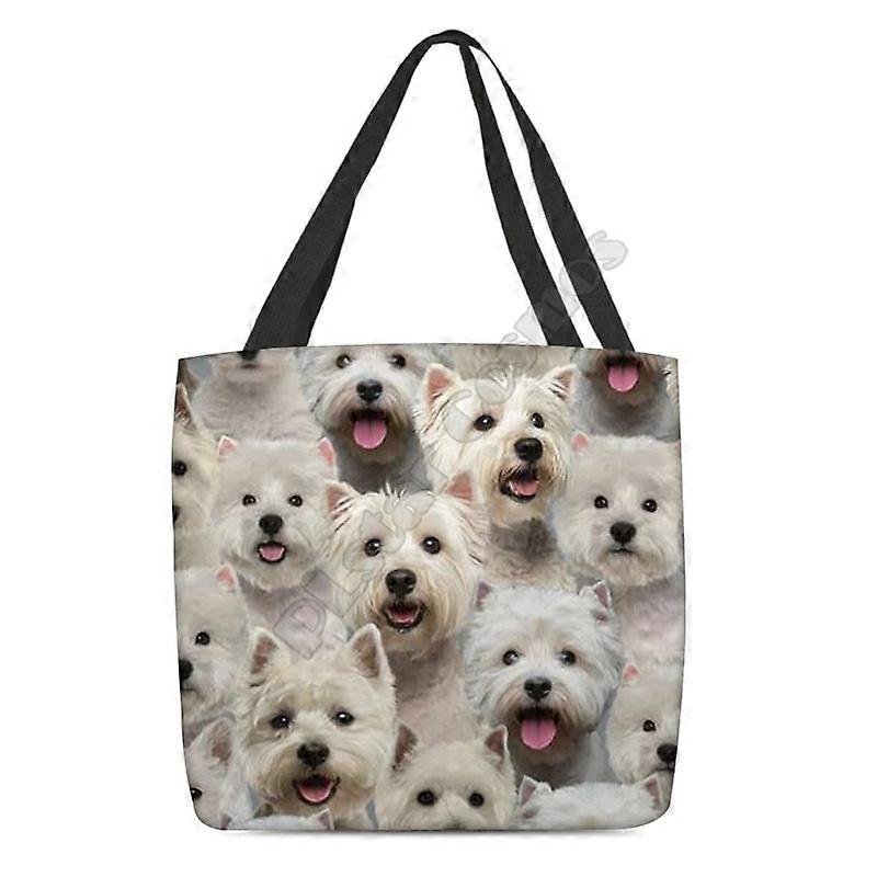 Un tas de Shiba Inus Tote Bag Impression 3D Poignée De Rangement Shopper Bag Drôle Pliable Réutilisable Fourre-tout Multipurpose 14Style chien motif