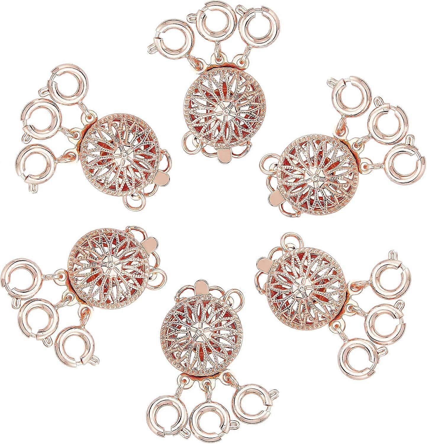 1 Box 6Pcs Layered Necklace Clasps Necklace Layering Clasp Layer Separator Clasp Rose Gold Multi Strand Clasps for Jewelry Making Clasp Bracelets Stac