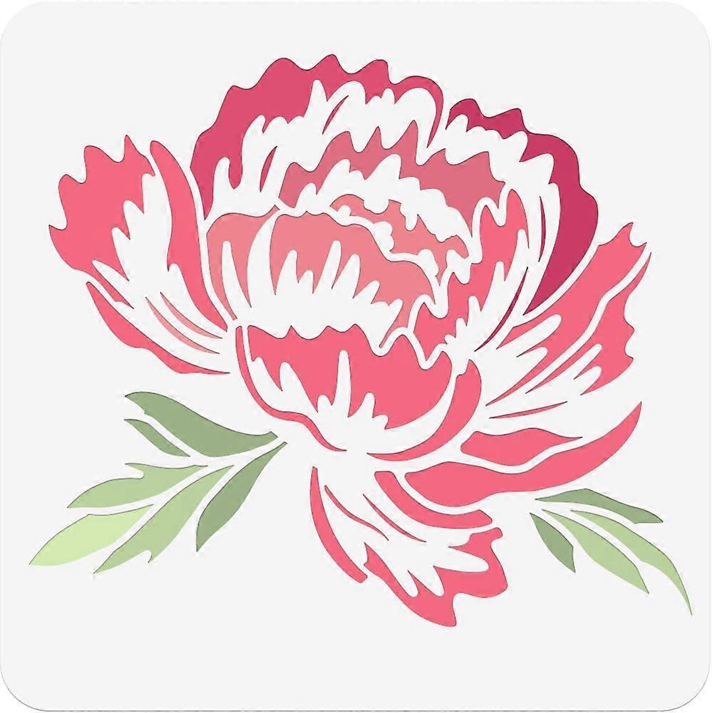 Peony Drawing Painting Stencils 11.811.8inch Flower Pattern Painting Stencils Art and Craft Stencils Reusable Templates for Painting on Wood Canvas Wa