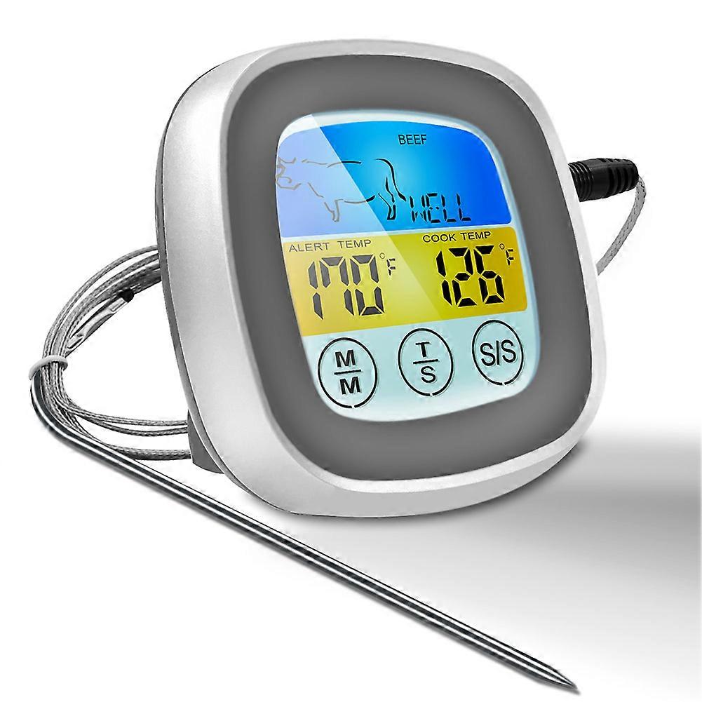 Meat Thermometer Digital BBQ Oven Cooking Touchscreen for Grill Kitchen Roasting