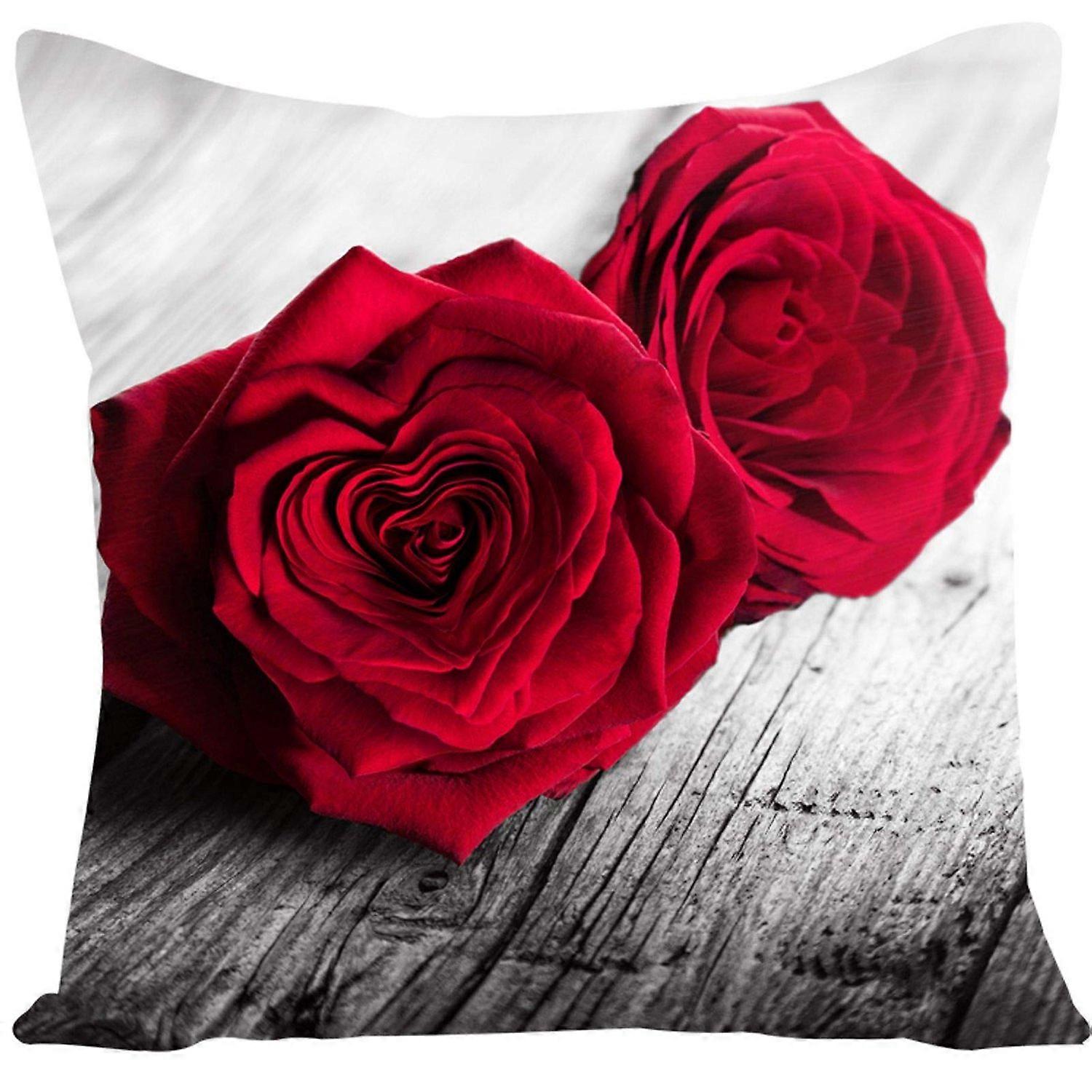 Rose Flower Print Polyester Pillowcase Design 628
