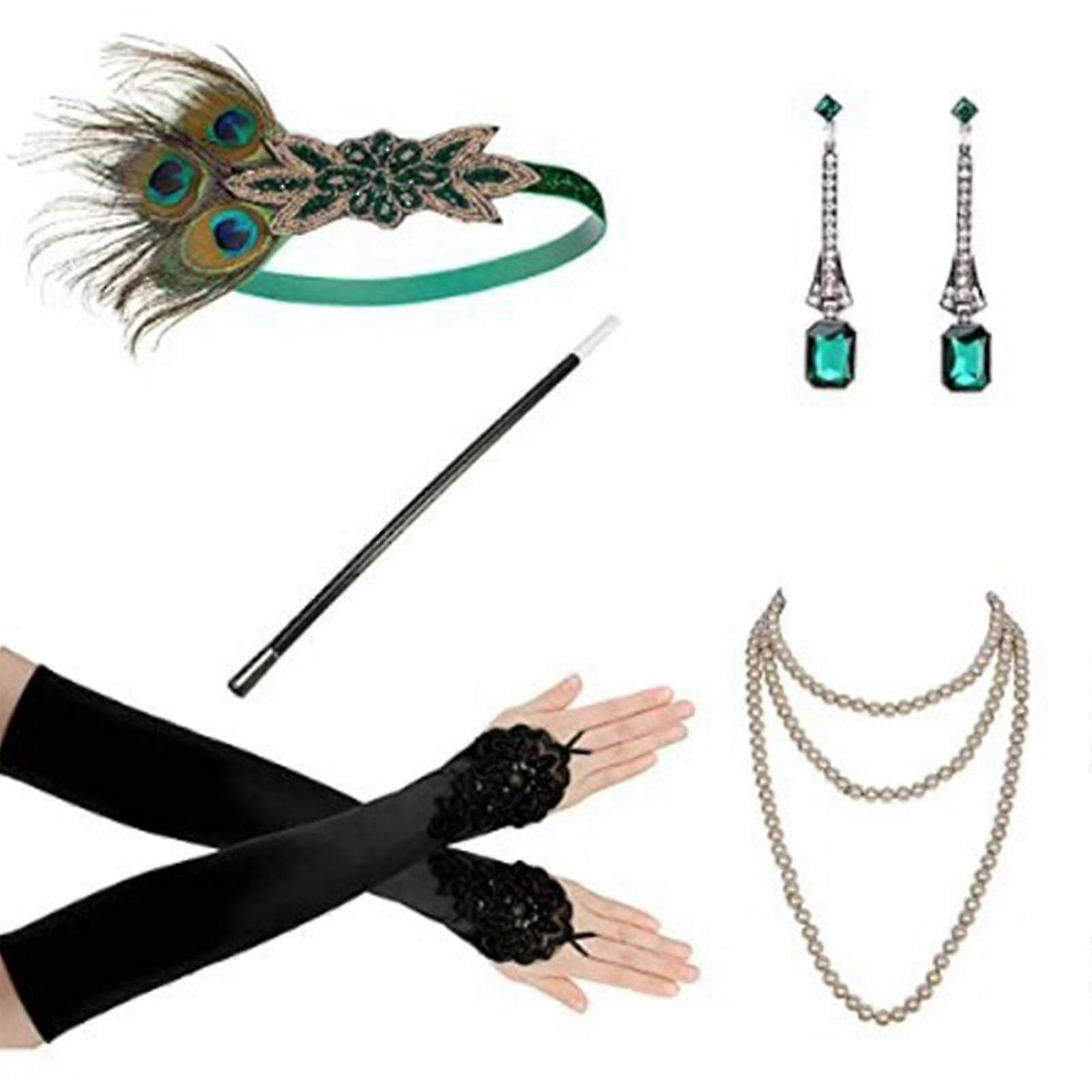 5 stücke Set Von 1920 s Flapper Zubehör Set Frauen Retro Gatsby Kostüm Zubehör