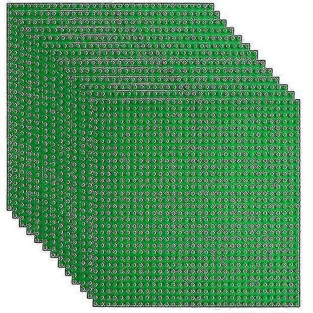 Classic Baseplates Building Base For Building Bricks Compatible With Major Brands-baseplate 10" X 10", Pack Of 12