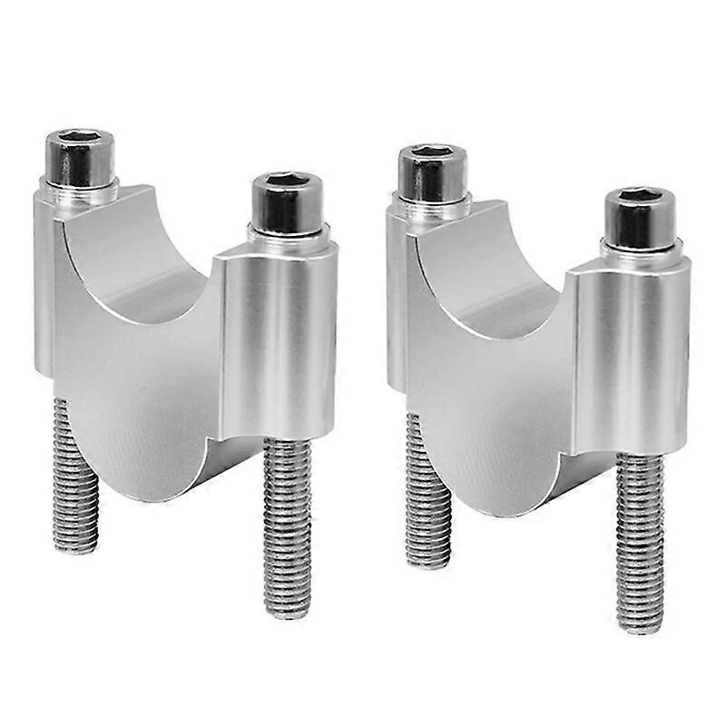 22mm Universal Motorcycle Handlebar Riser Mount Clamp Adapter Silver