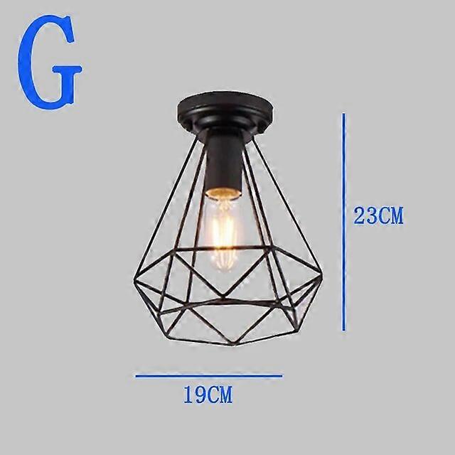 خمر ضوء السقف الحديثة الشمال الرجعية الحديد مصباح ديكور لغرفة المعيشة بار أبيض وأسود دور علوي E27 أضواء المنزل قفص لاعبا اساسيا