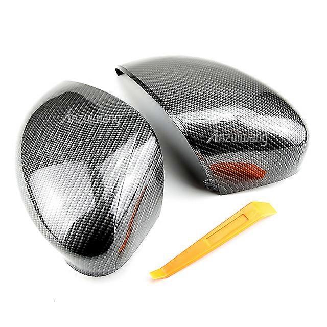 For Ford Fiesta MK7 2008-2017 ABS Carbon fibre Car rearview mirror cover Cover Trim Car Accessories Styling 2pcs