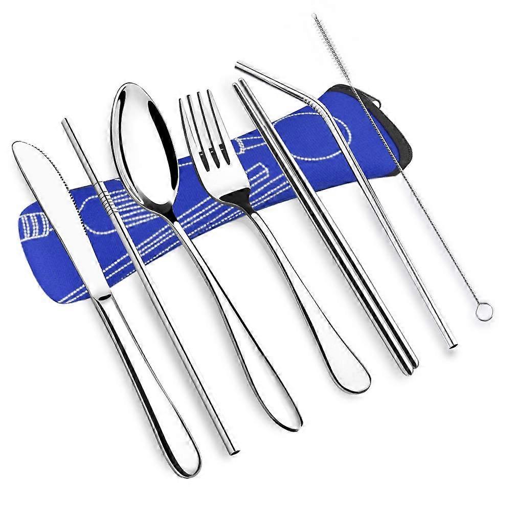 Dinnerware Set Stainless Steel Tableware With Wheat Straw Handle Knife Fork Spoon Dinner Set Kitchen Dinnerware
