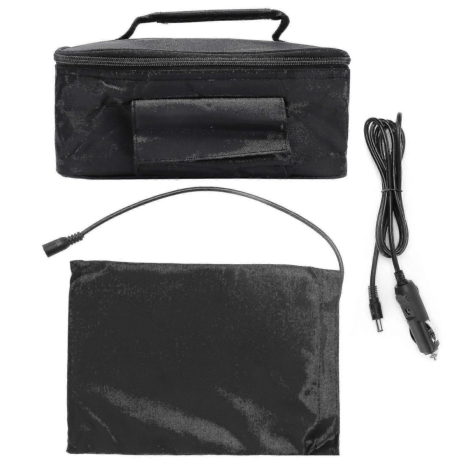 Portable Mini Car Microwave 12v Electric Oven Fast Heating Picnic Box For Travel Camping Food Cooking Black