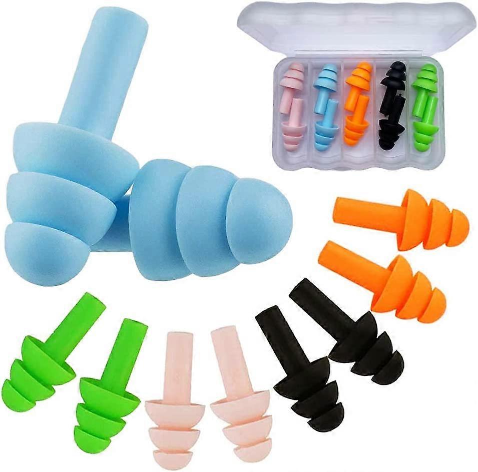 5Pairs Soft Silicone Ear Plugs for Sleeping Noise Cancelling
