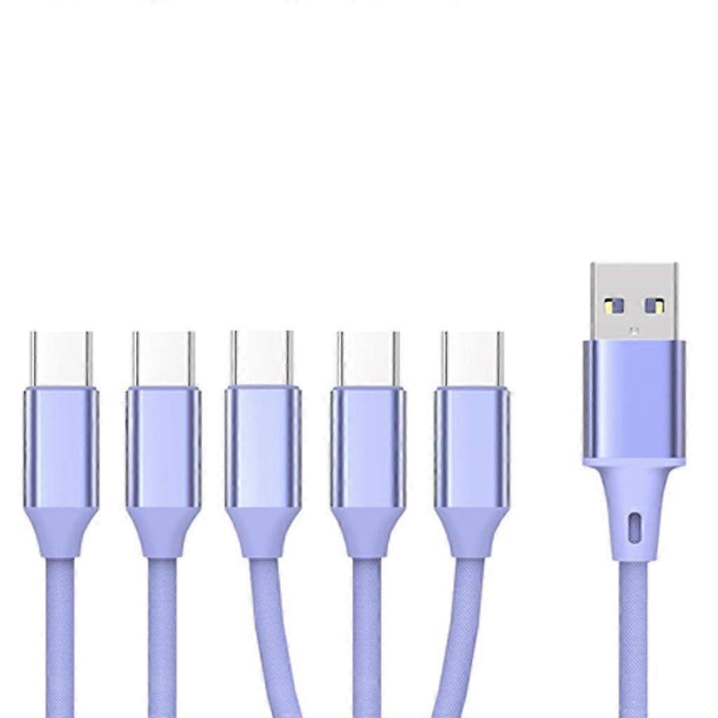Micro USB Splitter Cable USB2.0 to MicroUSB Type-C Multi Charging Cord 5 in 1