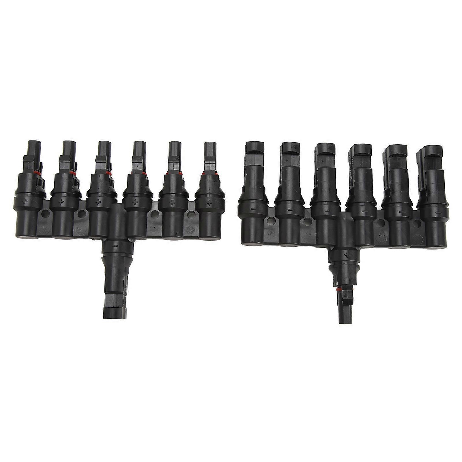 2PCS Solar Panel T Branch Connectors 1 to 6 Solar Branch Connectors Splitter Adapter for Parallel Connection