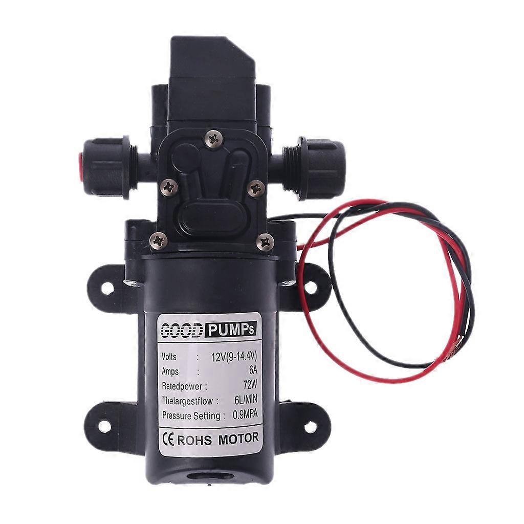 ل DC 12V 130PSI 6L / Min مضخة فتيلة ذاتية بالحجاب الحاجز ذات الضغط العالي للمياه 70 واط