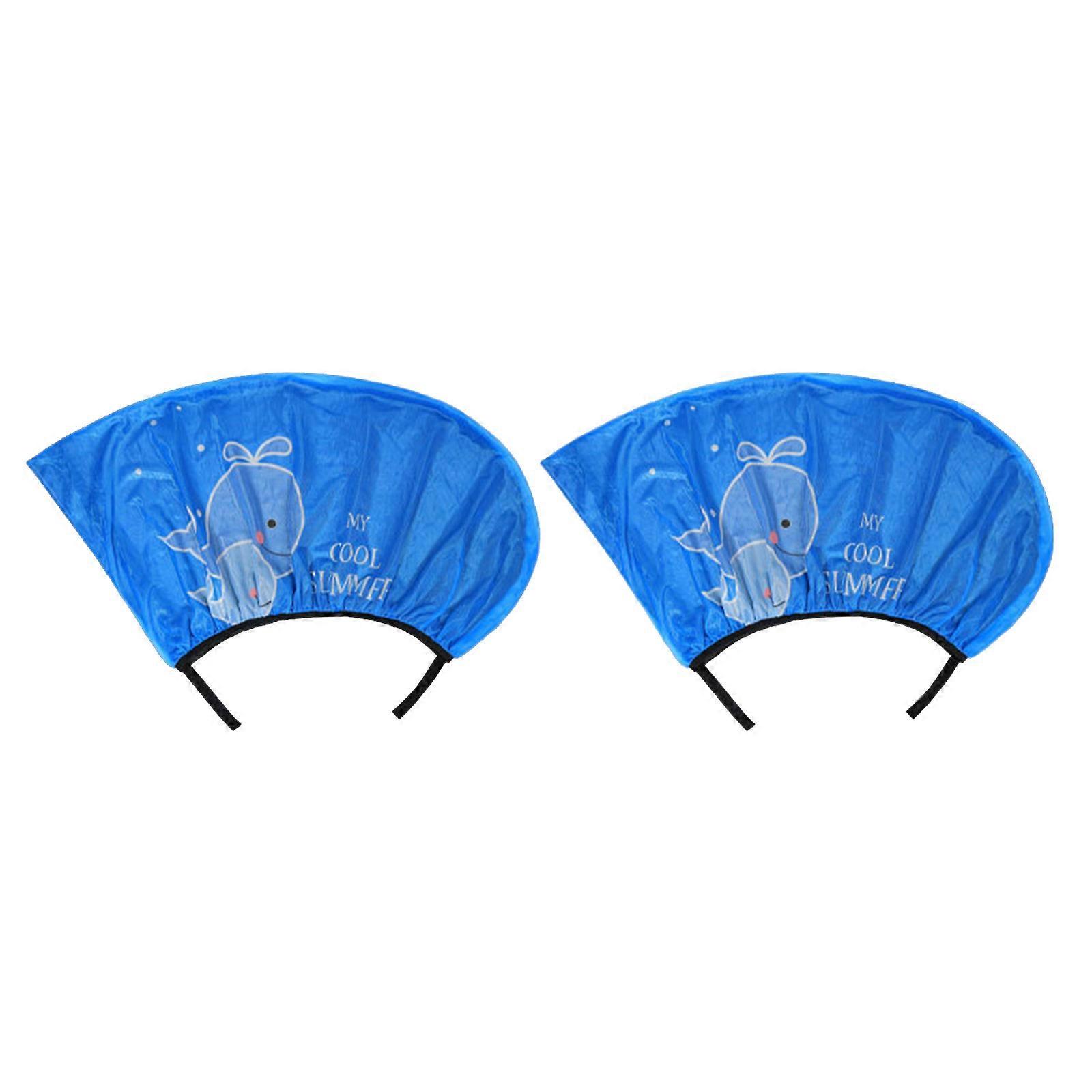 2pc Car Window Screen Front Rear Window Elastic Shades Mesh Sunshade for Camping