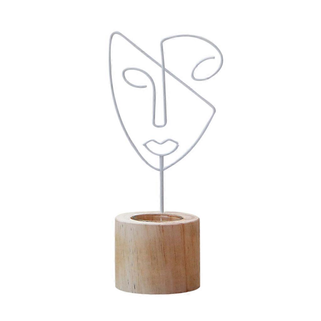 Nordic Style Abstract Face Art Decor Candlestick Practical Candle Stand Simple Wrought Iron Tabletop Decorations for Office,Bar