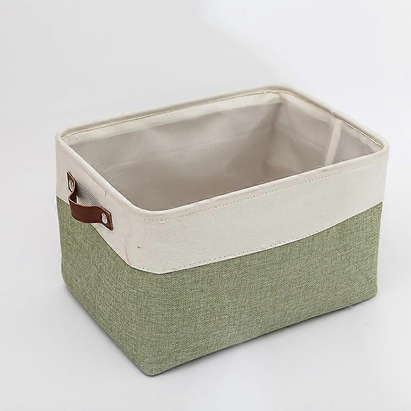 Small Square Foldable Storage Box with Linen Stitching Fabric Storage Basket,  with Cotton Rope Handles Storage Cube Storage Box(Half Circle