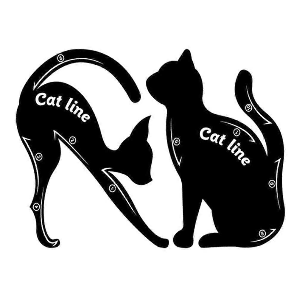2Pcs Cats Eyeliner Eyeshadow Stencils Cat Winged Eyeliner Guide Template Tool