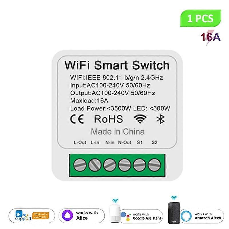 eWeLink Wifi 16A MINI Smart Switch Controllo a 2 vie Timer Interruttore wireless domotica intelligente funziona con Alexa Google Home alice