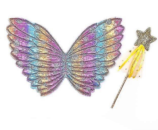 Dziewczęce skrzydła wróżki z różdżkami kostiumy i ubieranki dla dzieci w wieku wiekowym-MXBC