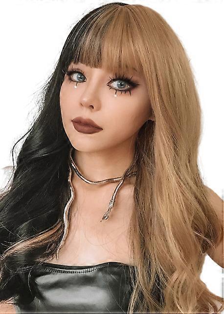 Wig With Bangs And Gradient Curls