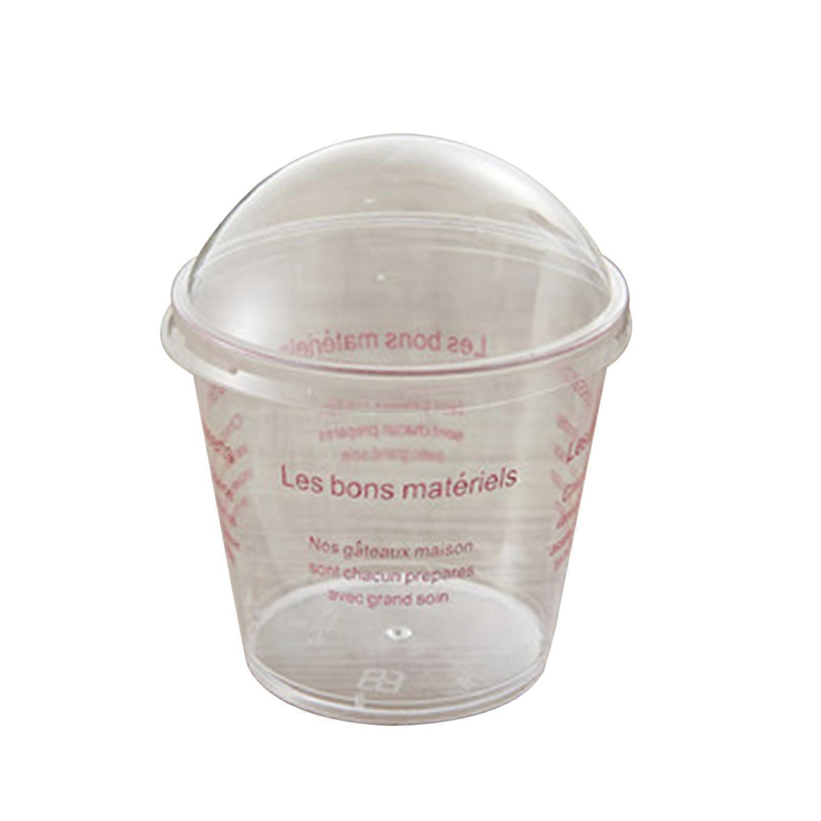 25Pcs 180ML Dessert Container Non-stick Multifunctional PS Wide Opening Mousse Cup with Lid Wedding Decor
