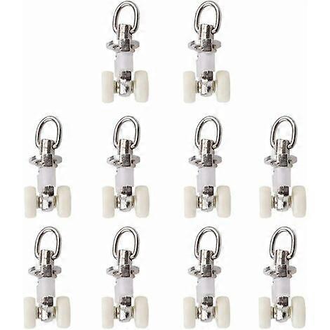 10x Plastic Twin Curtain Track Gliders - Aluminium Rollers