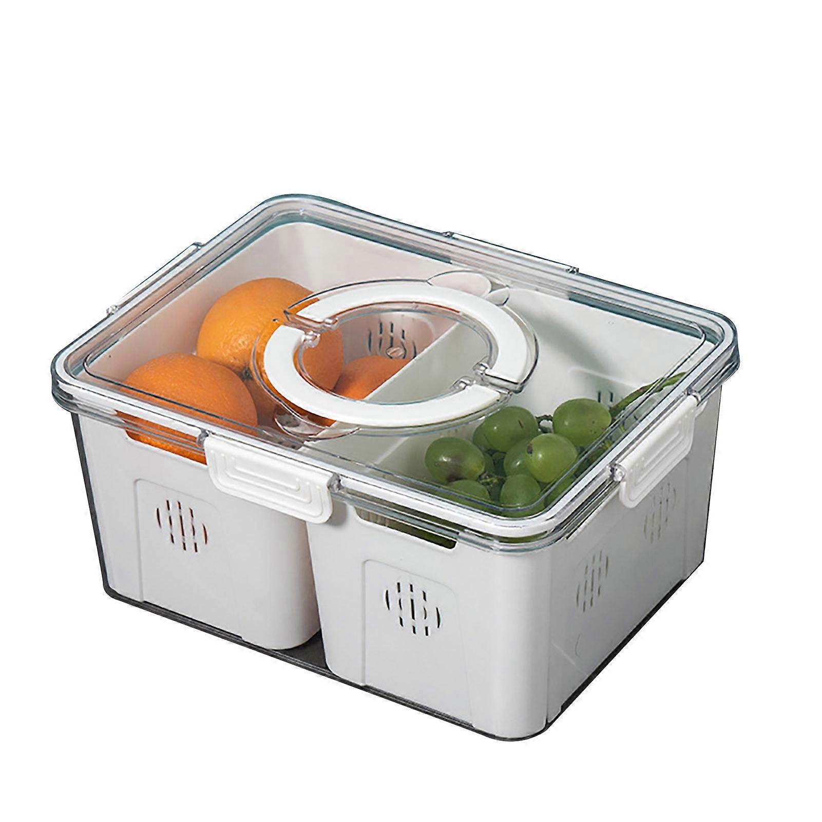 Fridge Organizer Storage Box with Clear Lid Food Grade BPA Free Large Capacity Stackable Vegetable Refrigerator Organizer Bin Jikaixiang