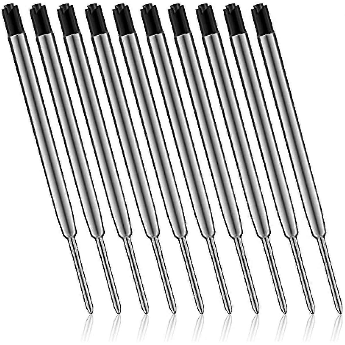10 Pcs Replaceable Metal Ballpoint Pen Refills Black Ink Refills, 1mm Medium Point Pen Refills
