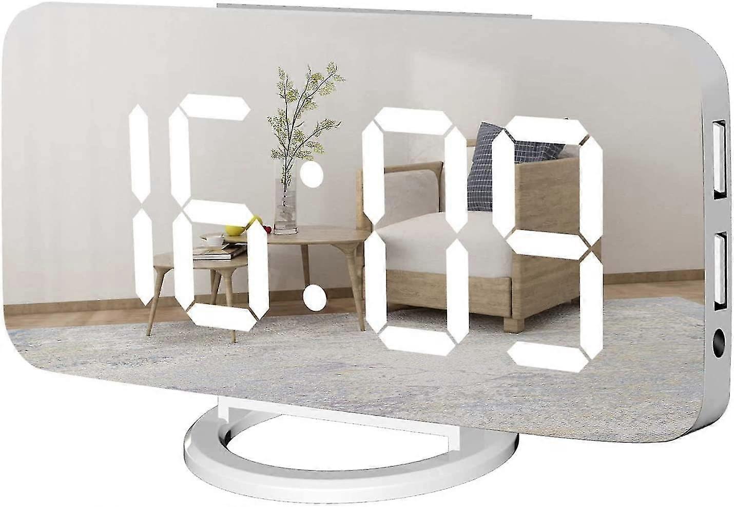 Led Digital Alarm Clock With Usb Charging Port, Large Digits Display, Brightness