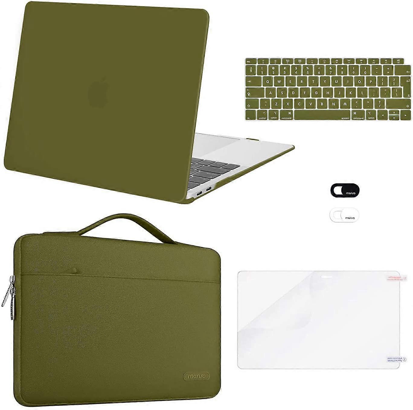 Capulet Olive Compatível com MacBook Air Capa de 13 polegadas 2022 2021 2020 2019 2018 M1 A2337 A2179 A1932 Retina com Touch ID, Plástico Rígido Shell&Bag&Chave