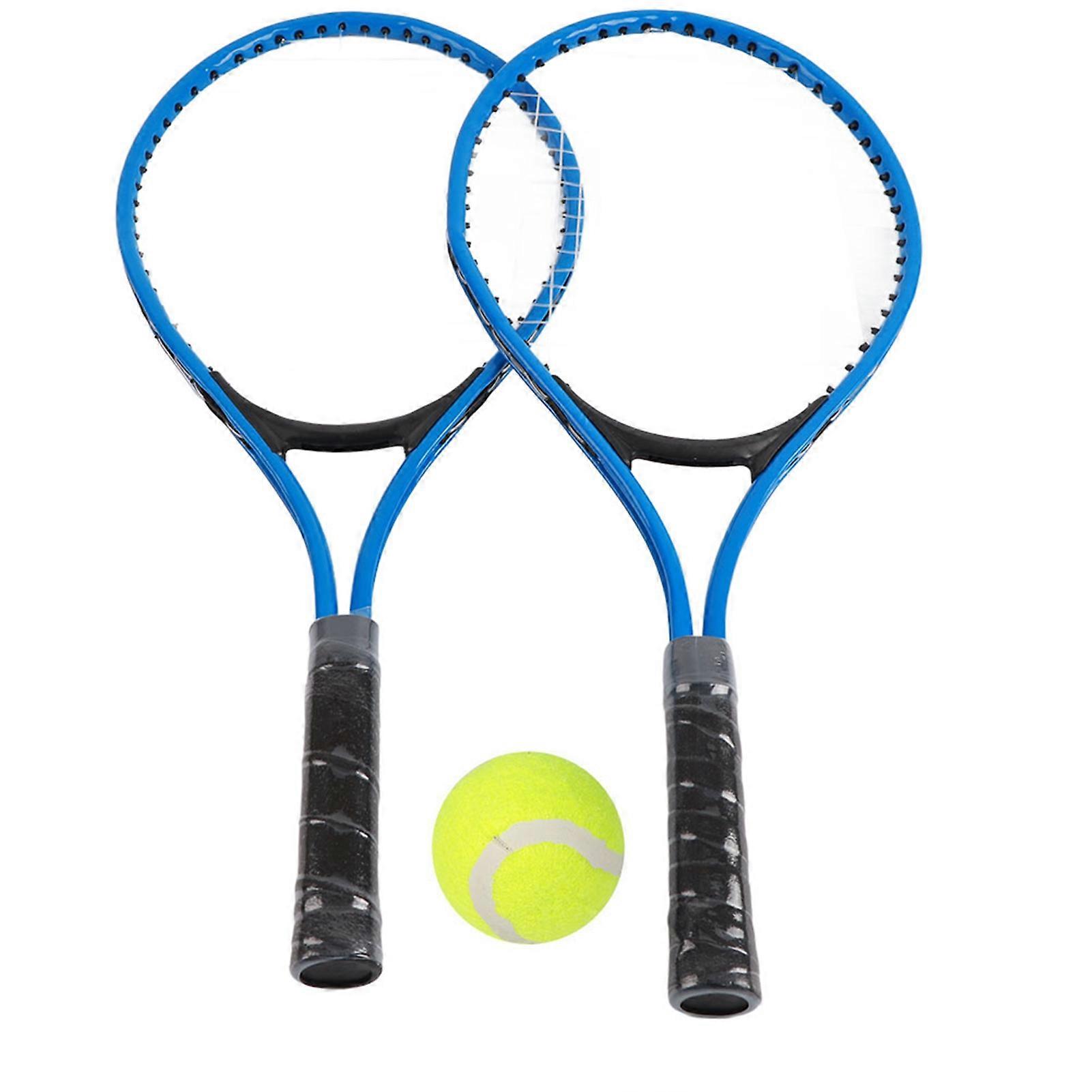 LEIJIAER Iron Alloy Children Tennis Racket Beginner Practice Racquet with Ball and Carry Bag(Blue)