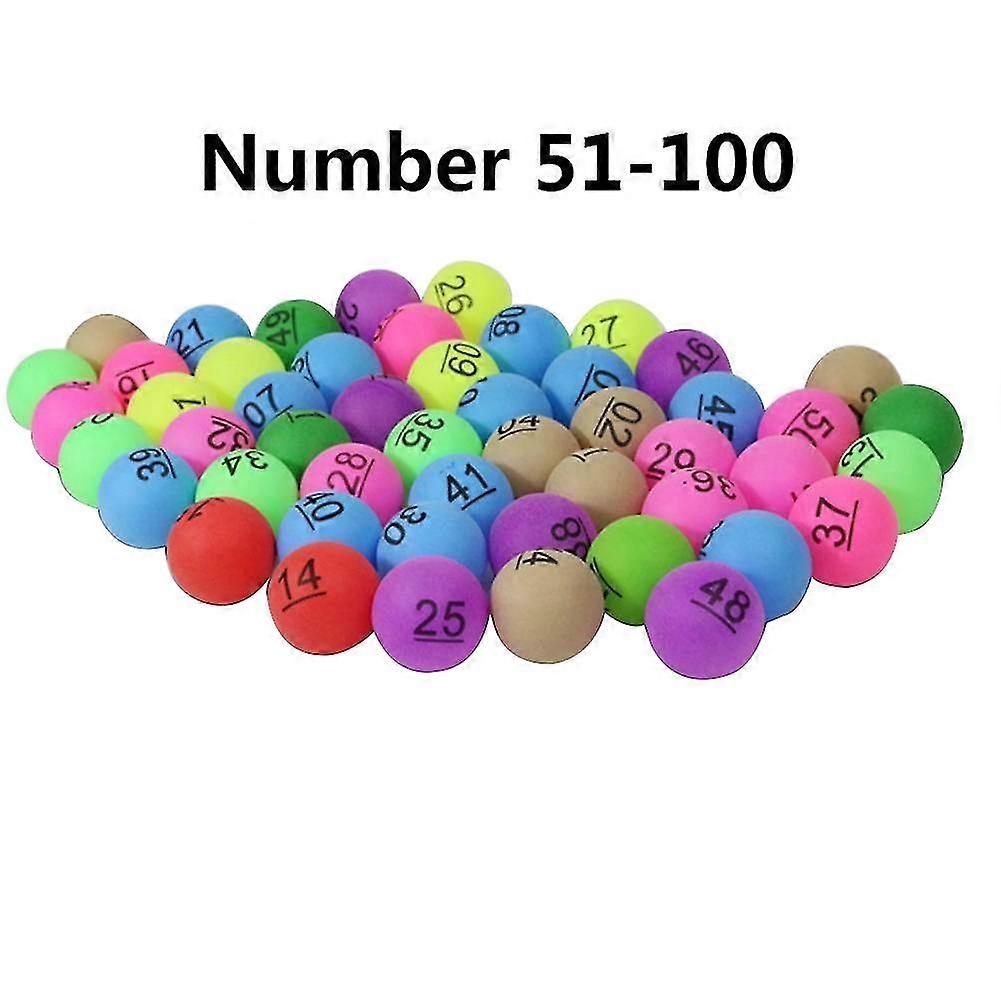 Fornnerg 50Pcs Number 1-200 Assorted Color Lucky Dip Gaming Lottery Ping Pong Balls