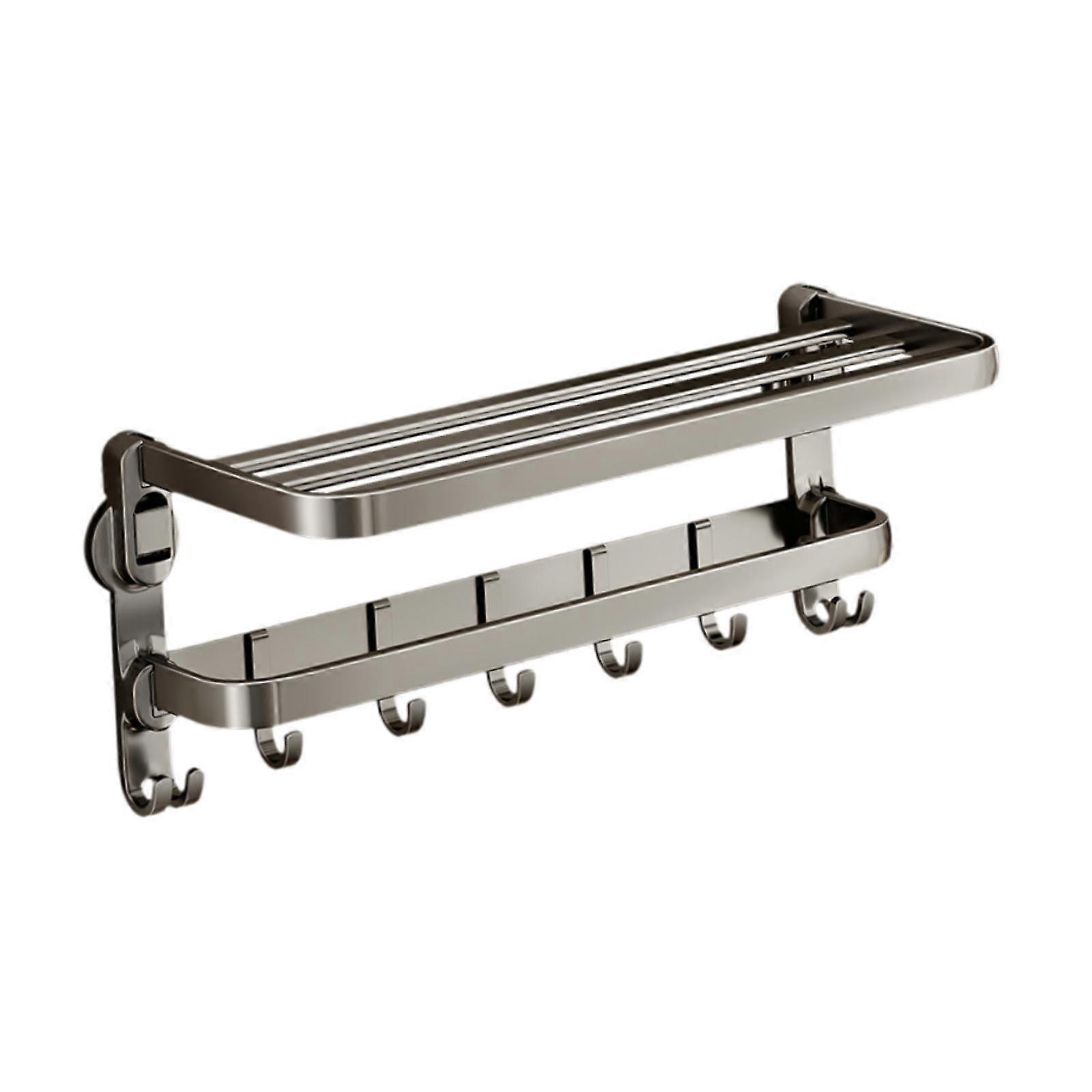 Towel Storage Rack with Hooks Rustproof Towel Holder for Hotel House Length 40cm