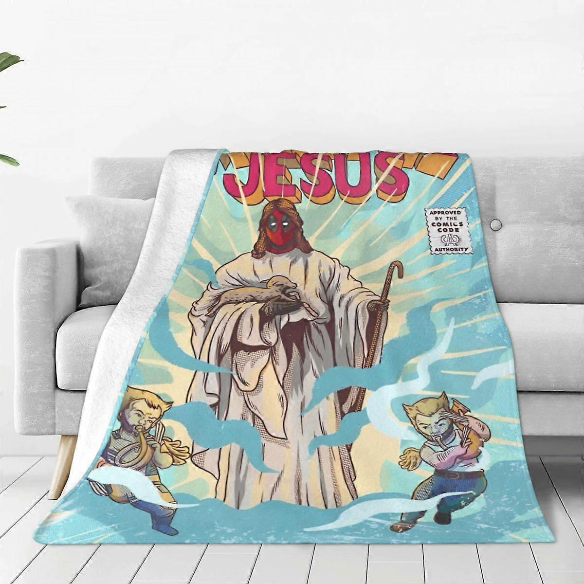 v466 Cobertores Deadpool (2) Cobertores de Flanela de Acampamento Para Exterior Macio Quente Design de Qualidade Colcha Presente Ideia Cobertores vv466