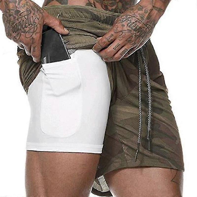 Homens Running Shorts Ginásio Treino Calças Jogging Meia Calça Sweatpants Com Bolsos (hji)
