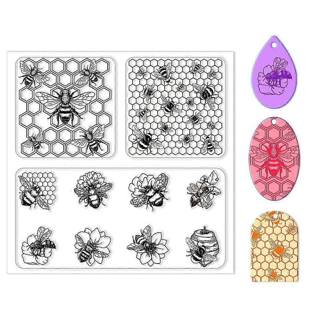 Silicone Clay Texture Mat Clay Modeling Pattern Pad Bees 140x140x3mm