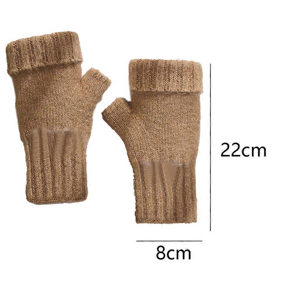 Merino open-fingered knitted gloves