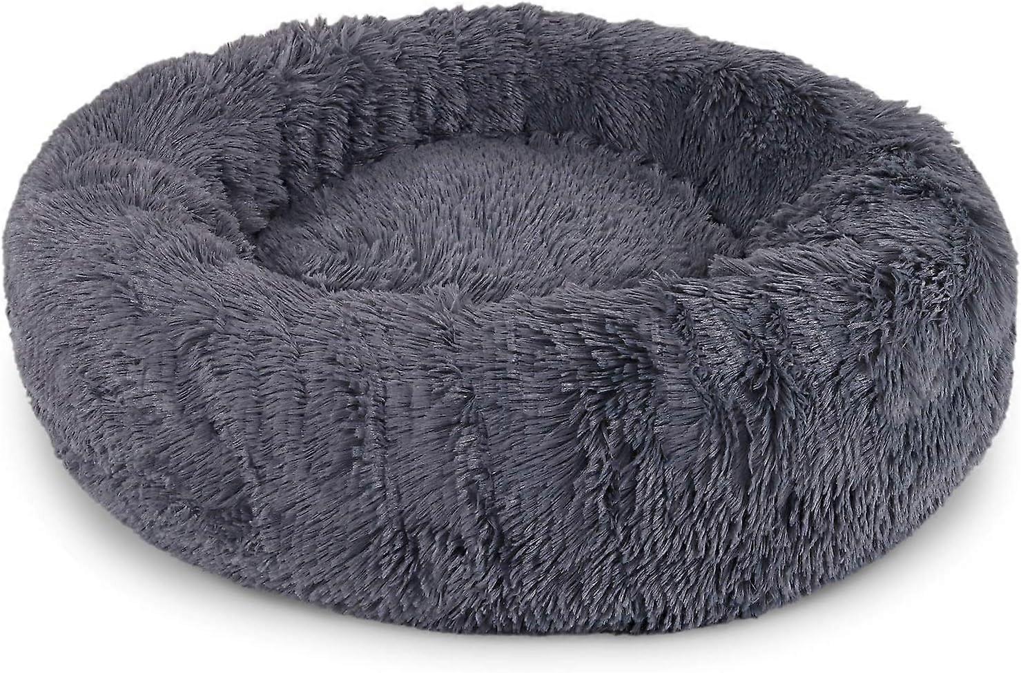 Warm plush round pet nest-dark gray-diameter 40*height 20