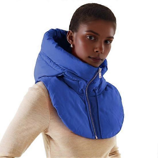 Winter Ultralight Down Hooded Hat Coat Neck Collar Zipper Closure Drawstring Men Warm Ring Scarf Balaclava Hat Coat Scarf Short Tank Top