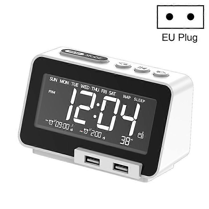 K5 Wireless Bluetooth Speaker Desktop Alarm Clock Radio, Specification: EU Plug