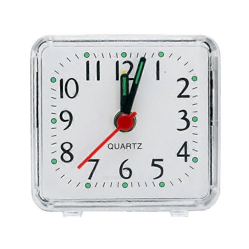 Square Alarm Clock Transparent Case Compact Digital Mini Bedroom Bedside Office Electronic Clock