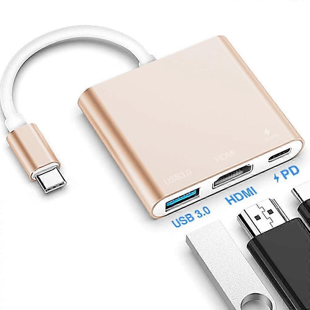 Type C Adapter, USB 3.1 Hub (Supports USB-C and Thunderbolt 3 Ports) to USB 3.0 / HDMI / Type C Female Charger Adapter Converter for MacBook, Google C