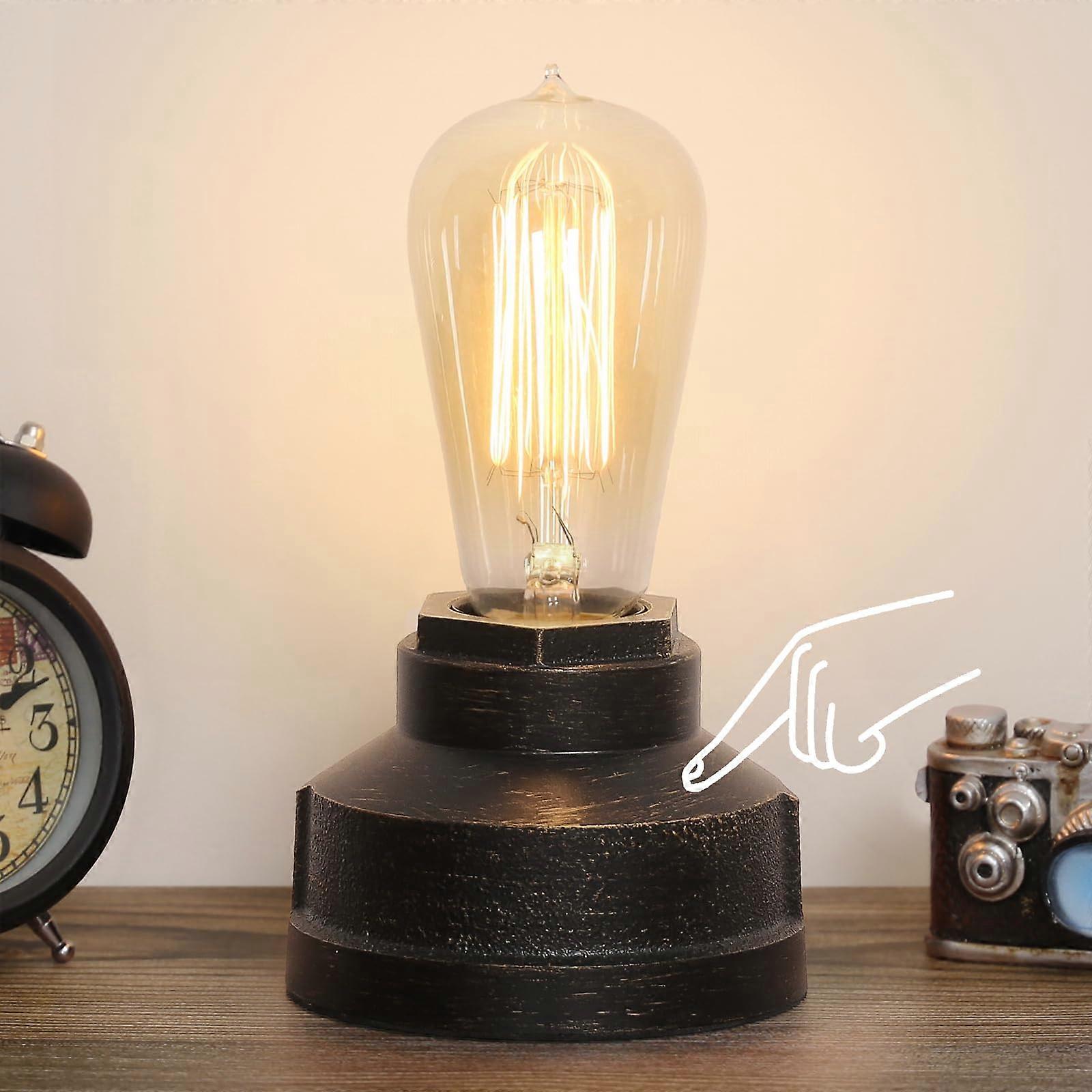 Touch Control Table Lamp Vintage Desk Lamp Small Industrial Bedside Dimmable Nightstand Edison Base Steampunk Light